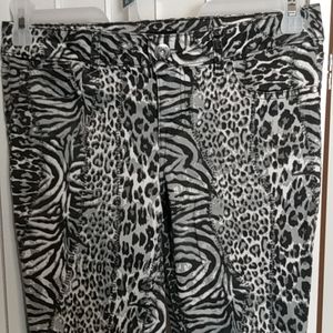 *GLO Women's Size‎ 9 Cheetah Zebra Print Skinny Jeans Pants
